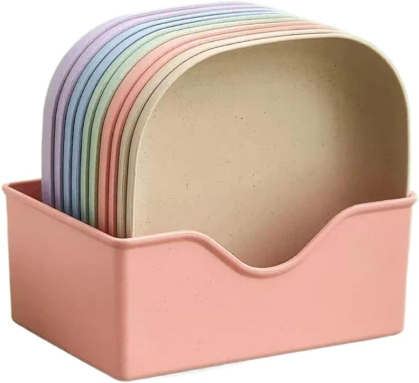 Kit 10 Pratos Plásticos Reutilizáveis Coloridos 13cm com Suporte Prático IZEPLATE PRO IZESHOP Kit 10 pratos plásticos reutilizáveis coloridos IZEPLATE PRO com suporte prático para servir
