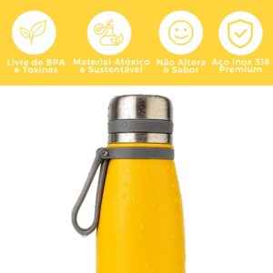 Garrafa Térmica 1L Inox 304 Tampa Rosca Alça Emborrachada Premium IZEKEEP MAX