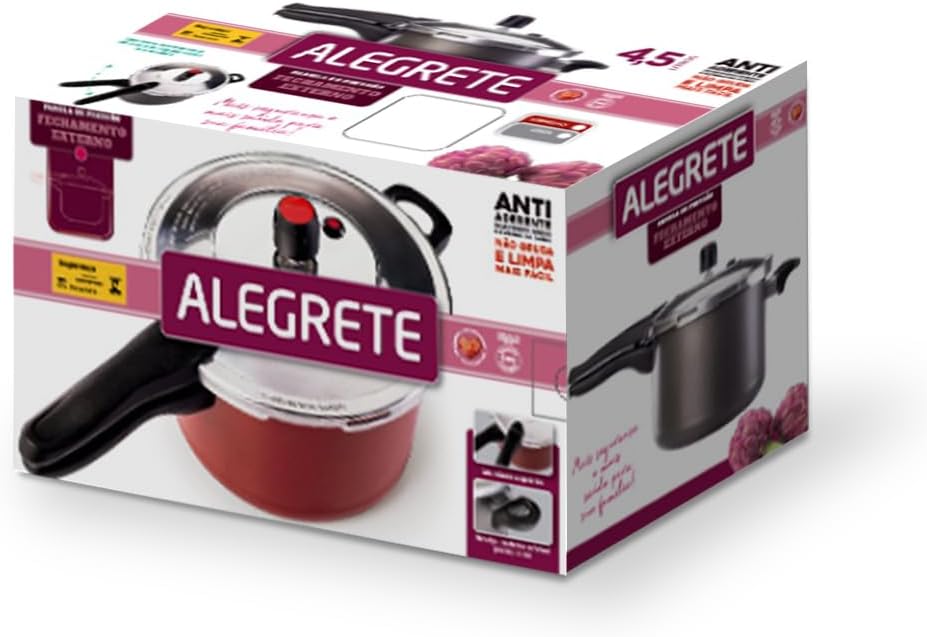 Panela de Pressão Fechamento Externo Alumínio Laminado 4,5L Vermelha Turbo IZEPRESS PRO Panela de Pressão Fechamento Externo Alumínio Laminado 4,5L Vermelha Turbo IZEPRESS PRO