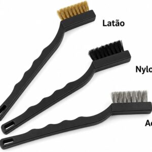 Kit 3 Escovas de Limpeza Pesada Aço Latão Nylon Cabo Ergonômico Premium IZEBRUSH PRO