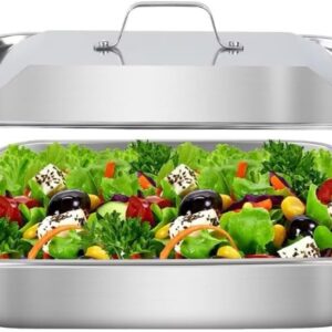 Assadeira de Inox com Tampa, Antiderrapante, Alta Temperatura, Premium IZEBAKE PRO