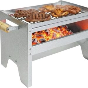 Churrasqueira Portátil Compacta Galvanizada Aço Inox Grelha Regulável Alta Durabilidade IZEBBQ PRO