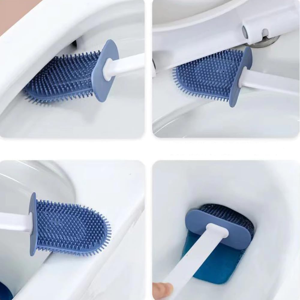 Escova Sanitária de Silicone 2 em 1 com Suporte Adesivo Branco/Preto Compacta Premium IZEWALL PRO Escova Sanitária de Silicone 2 em 1 com Suporte Adesivo Branco/Preto Compacta Premium IZEWALL PRO