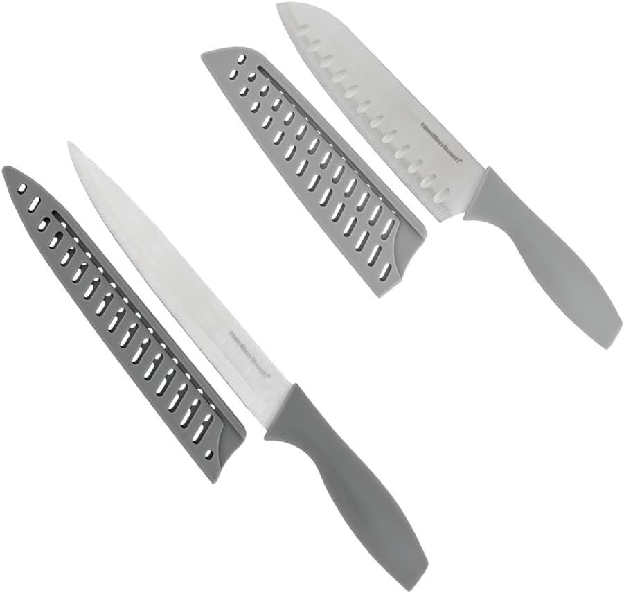 Jogo de 5 Facas Inox Premium 3 em 1 com Afiador e Protetor de Lâmina IZESHARP PRO