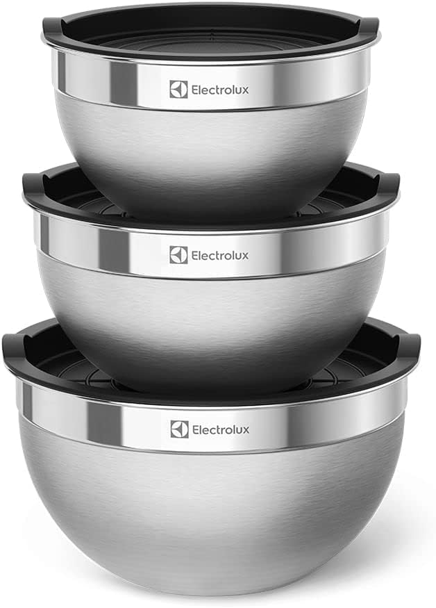 Kit Bowls Inox com Tampa Plástica 3 Peças, 3 Tamanhos, Polido, Multiuso IZECHOP PRO