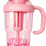 Garrafa Esportiva 1,3L com Canudo Polipropileno BPA Free Tampa Antivazamento Rosa Bebê IZEHYDRA PRO