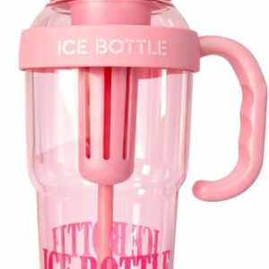 Garrafa Esportiva 1,3L com Canudo Polipropileno BPA Free Tampa Antivazamento Rosa Bebê IZEHYDRA PRO