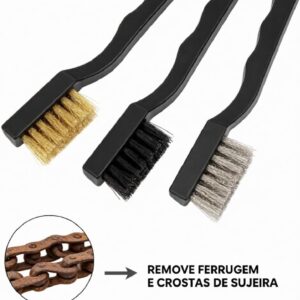 Kit 3 Escovas de Limpeza Pesada Aço Latão Nylon Cabo Ergonômico Premium IZEBRUSH PRO