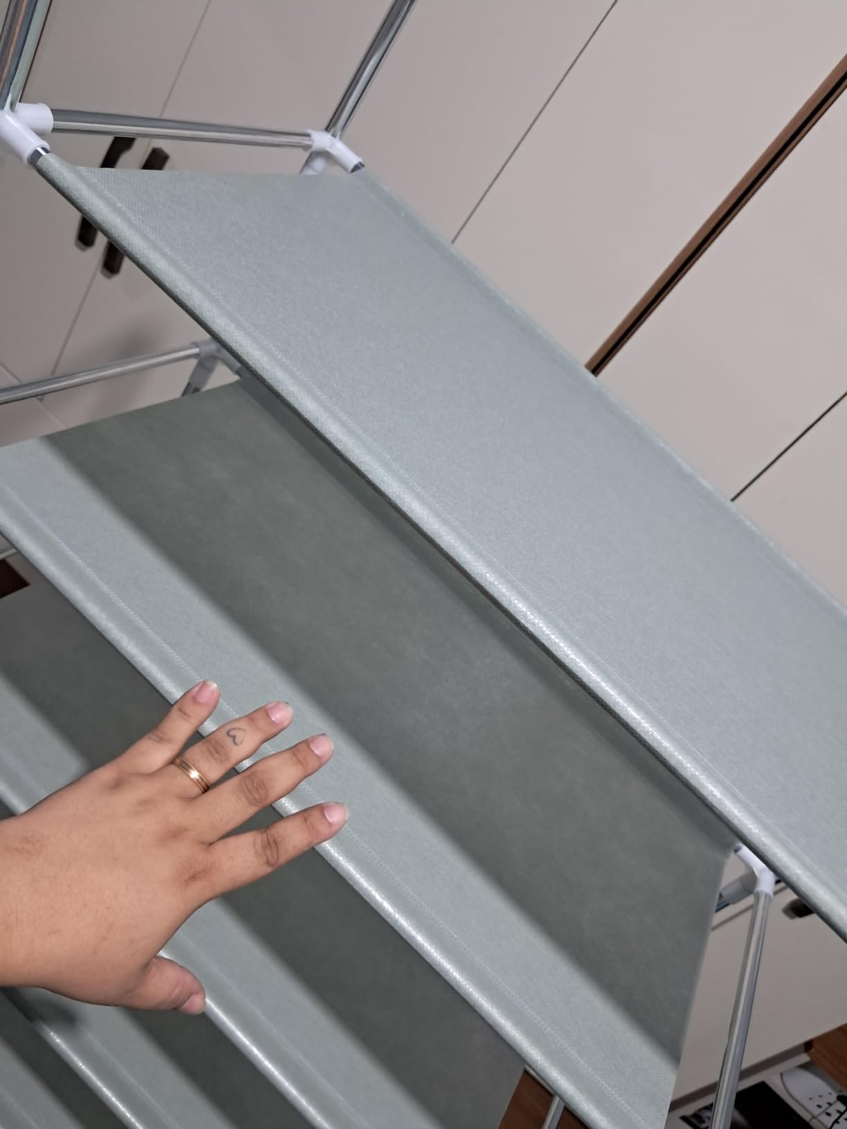 Sapateira Vertical Premium Aço Inox 9 Prateleiras 27 Pares Organizador Compacto IZESTYLE PRO photo review