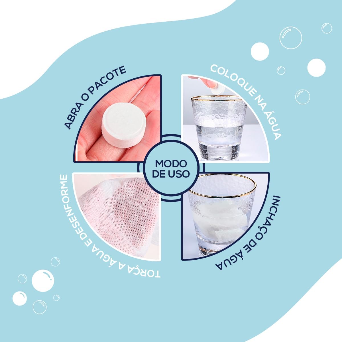 Kit 50 Toalhas Desidratadas Compactas Descartáveis Multiuso Macias Viagem Academia Higiene IZEWIPES PRO