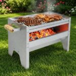 Churrasqueira Portátil Compacta Galvanizada Aço Inox Grelha Regulável Alta Durabilidade IZEBBQ PRO