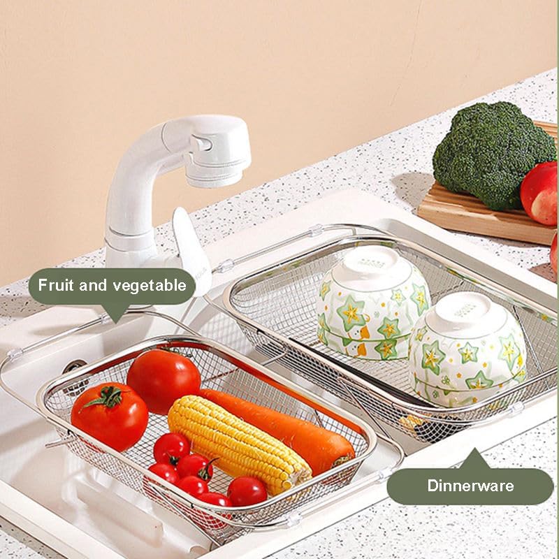 Escorredor Retrátil Multiuso Ajustável Inox BPA Free Secagem Rápida Economia de Espaço IZEFLOW PRO
