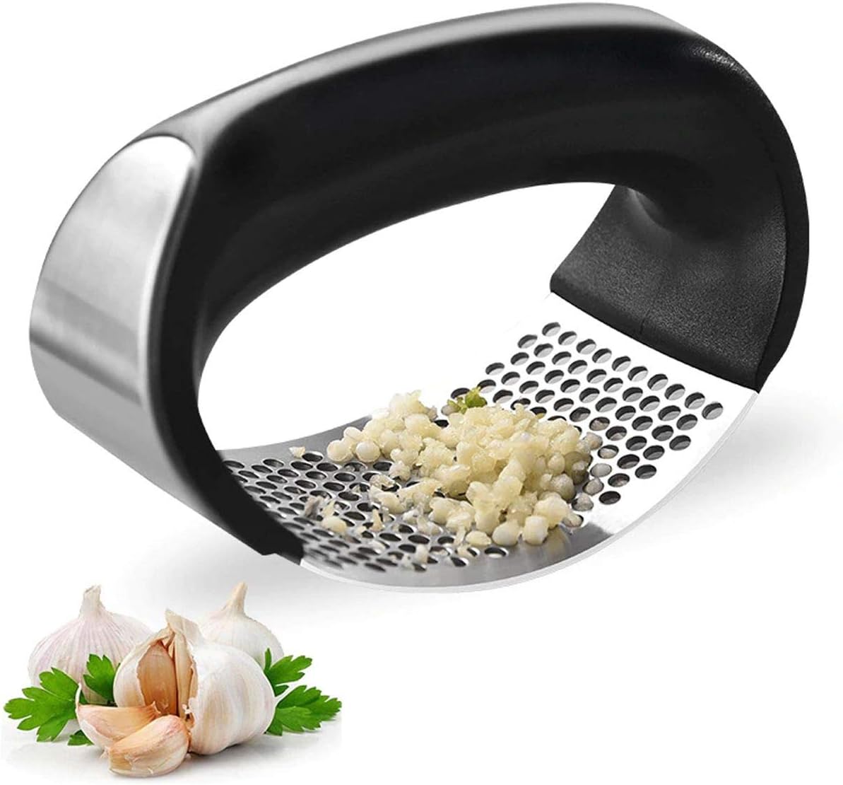 Espremedor Amassador de Alho Inox ABS Ergonômico Multiuso Premium IZEGRIP PRO IZESHOP Espremedor amassador de alho IZEGRIP PRO em aço inox e ABS para cozinha prática