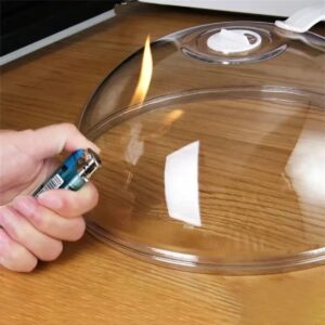 Tampa Micro-ondas Anti-respingo Transparente 30cm Com Alça Premium IZEHEAT PRO