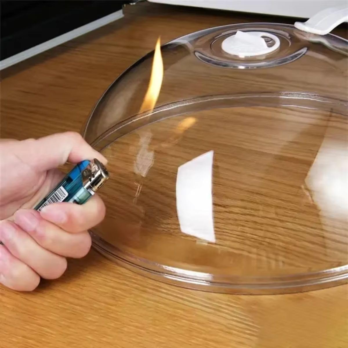 Tampa Micro-ondas Anti-respingo Transparente 30cm Com Alça Premium IZEHEAT PRO