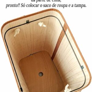Cesto de Roupa Suja Bambu Dobrável 40x30x60cm Retangular Organizador Premium IZEHOME PRO Cesto de Roupa Suja Bambu Dobrável 40x30x60cm Retangular Organizador Premium IZEHOME PRO