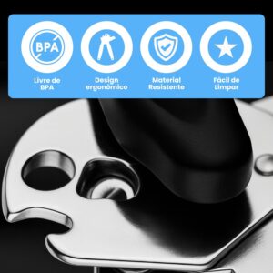 Abridor de Latas 3 em 1 Inox Manual Ergonômico Premium IZECHOP PRO Abridor de Latas 3 em 1 Inox Manual Ergonômico Premium IZECHOP PRO
