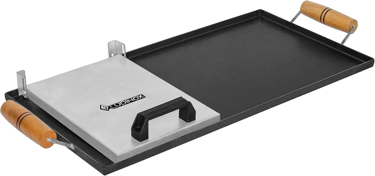 Chapa Bifeteira 60x30 Aço Carbono 2mm Com Prensa Para Fogão Churrasqueira Premium IZEGRILL PRO