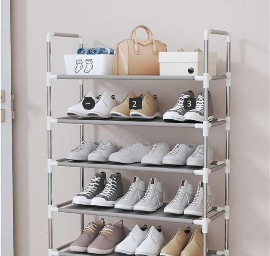 Sapateira Vertical Premium Aço Inox 9 Prateleiras 27 Pares Organizador Compacto IZESTYLE PRO IZESHOP Organizador de calçados premium com visual moderno e estrutura resistente em aço inox