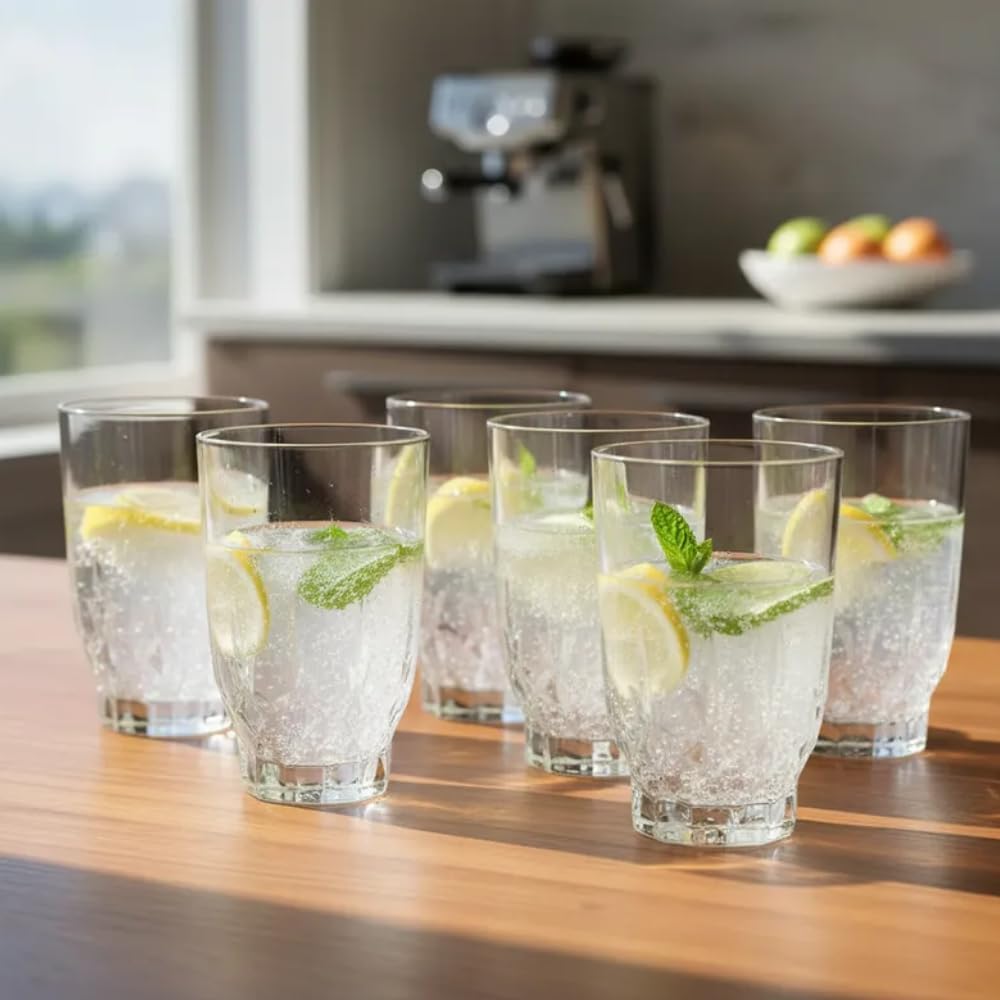 Jogo de Copos de Vidro 230ml 6 Peças Transparente Espesso Elegante Premium IZECRYSTAL PRO