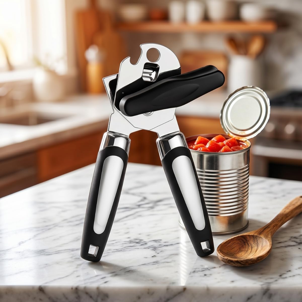 Abridor de Latas 3 em 1 Inox Manual Ergonômico Premium IZECHOP PRO IZESHOP Abridor de latas 3 em 1 inox IZECHOP PRO para cozinha com uso manual ergonômico