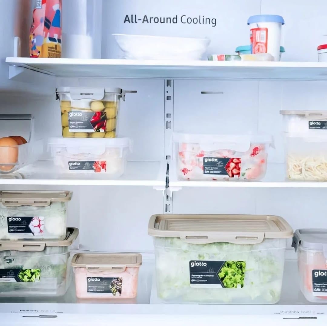 Kit 6 Potes Retangulares 2,2L Transparentes com Travas Cinza BPA Free Freezer Micro-ondas IZELOCK PRO
