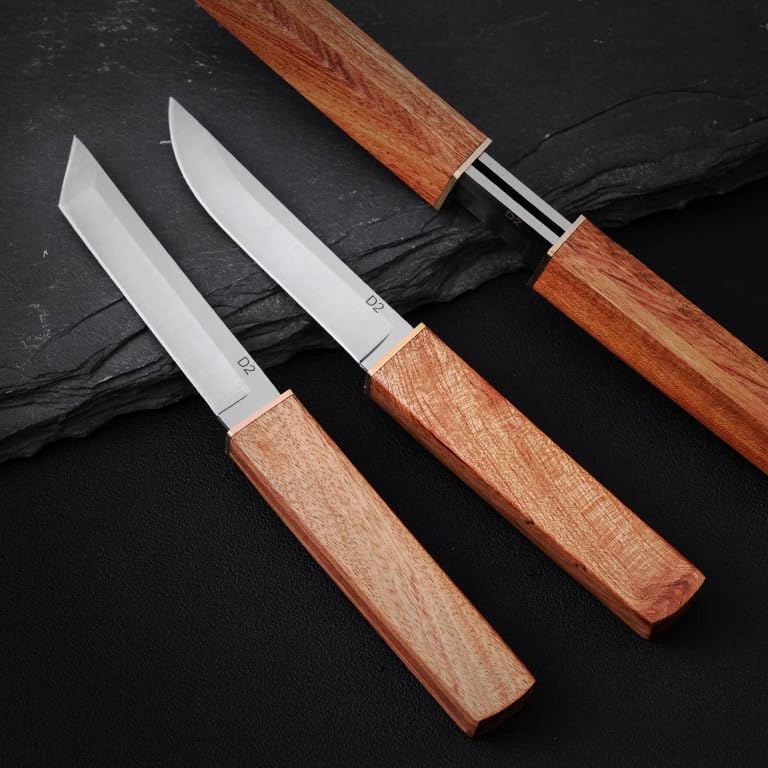 Facas Samurai 2 Peças Aço Inox Premium Dupla Lâmina Profissional IZESHARP PRO