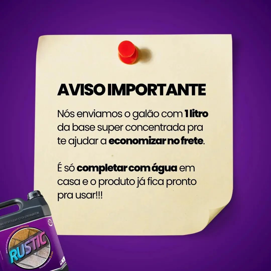 Limpador de Piso Rústico 1L Dilui em 5L Alta Performance Profissional IZERUST PRO