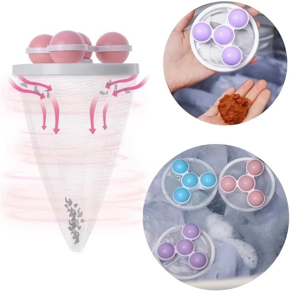 Kit 4 Coletor de Pelos para Máquina de Lavar PP Malha Flutuante Reutilizável IZEWASH PRO