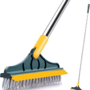 Escova de Limpeza de Chão 3 em 1 V Formato Cabo Longo Inox Rotativa 120° Premium IZEGRIP PRO