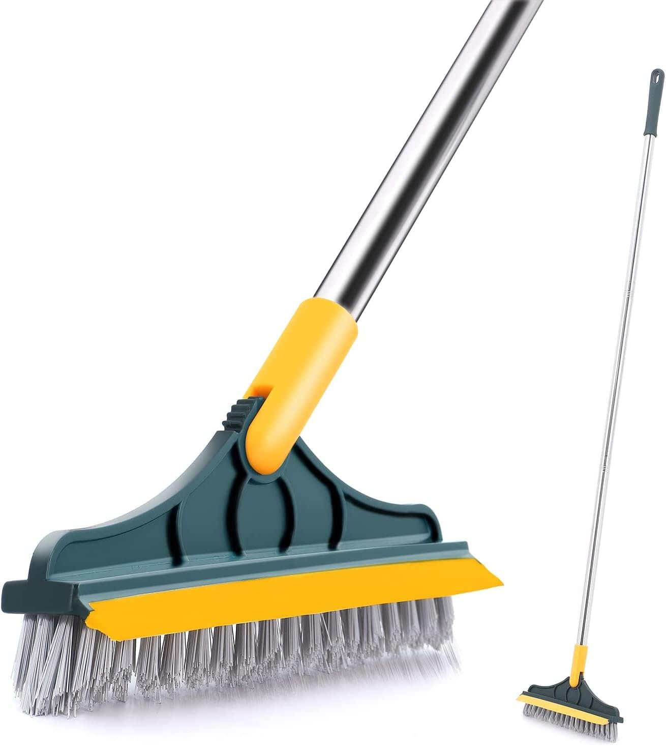 Escova de Limpeza de Chão 3 em 1 V Formato Cabo Longo Inox Rotativa 120° Premium IZEGRIP PRO IZESHOP Escova de Limpeza de Chão 3 em 1 IZEGRIP PRO com cabo longo para limpeza prática de pisos e rejuntes