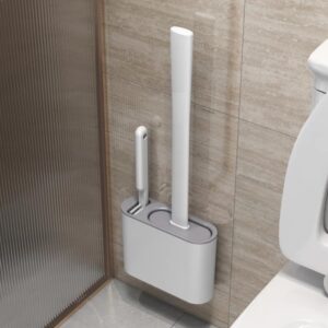 Escova Sanitária de Silicone 2 em 1 com Suporte Adesivo Branco/Preto Compacta Premium IZEWALL PRO Escova Sanitária de Silicone 2 em 1 com Suporte Adesivo Branco/Preto Compacta Premium IZEWALL PRO
