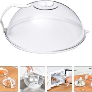 Tampa Micro-ondas Anti-respingo Transparente 30cm Com Alça Premium IZEHEAT PRO