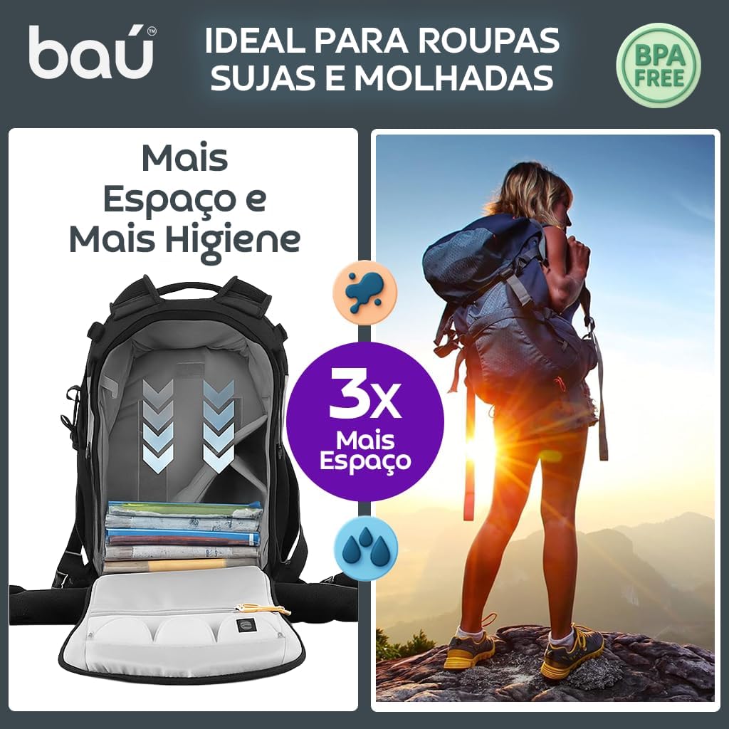Kit 12 Sacos a Vácuo Manual Viagem Casa Camping Enrolar Sem Bomba 3 Tamanhos Economia IZEROLL PRO