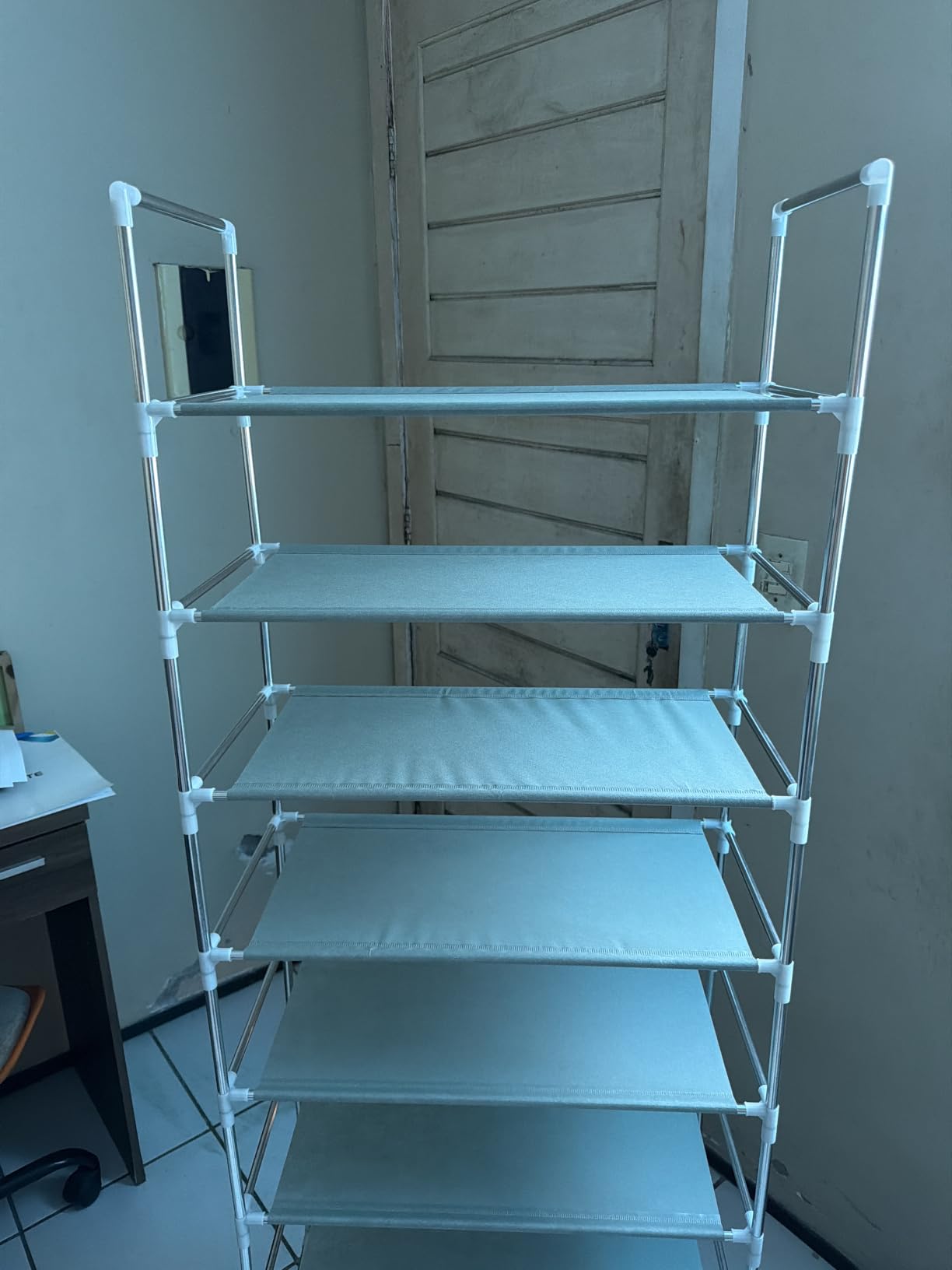 Sapateira Vertical Premium Aço Inox 9 Prateleiras 27 Pares Organizador Compacto IZESTYLE PRO photo review