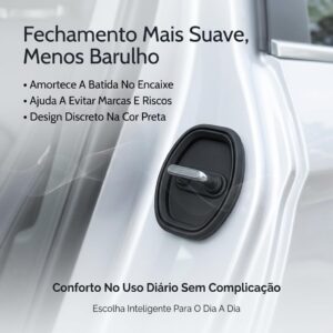 Kit 4 Protetores de Fechadura Porta Carro Borracha Anti Impacto Anti Ruído Universal IZELOCK PRO