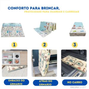 Tapete Térmico Infantil Dupla Face 178x118cm Impermeável Antiderrapante Macio IZEKIDS PLAY