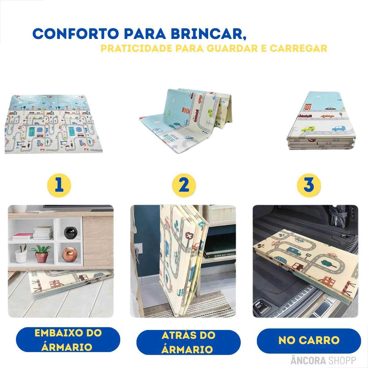 Tapete Térmico Infantil Dupla Face 178x118cm Impermeável Antiderrapante Macio IZEKIDS PLAY