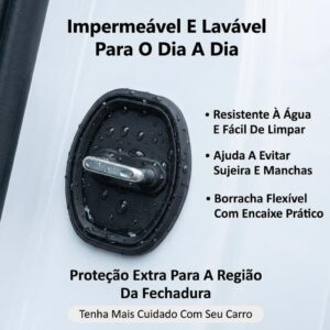 Kit 4 Protetores de Fechadura Porta Carro Borracha Anti Impacto Anti Ruído Universal IZELOCK PRO