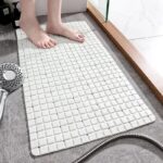 Tapete de Banheiro Antiderrapante para Box Branco 38,5x69cm Ventosas Fortes Secagem Rápida IZEGRIP MAX