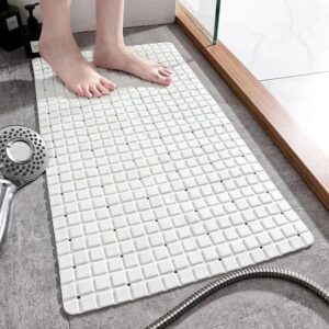 Tapete de Banheiro Antiderrapante para Box Branco 38,5x69cm Ventosas Fortes Secagem Rápida IZEGRIP MAX