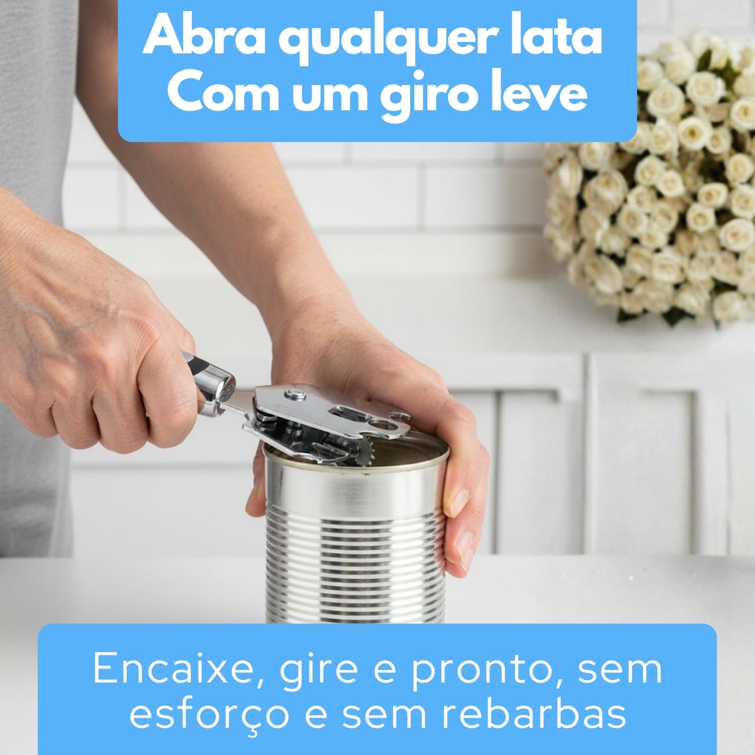 Abridor de Latas 3 em 1 Inox Manual Ergonômico Premium IZECHOP PRO IZESHOP Abridor de latas inox premium resistente à ferrugem para uso diário