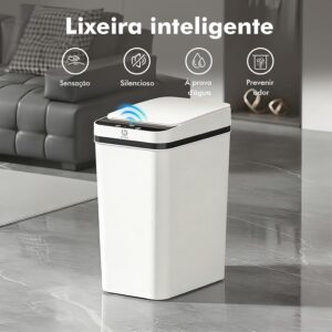 Lixeira Inteligente 12L Sensor Automático Infravermelho Branca Slim Silenciosa IZEHYGEN PRO Lixeira Inteligente 12L Sensor Automático Infravermelho Branca Slim Silenciosa IZEHYGEN PRO