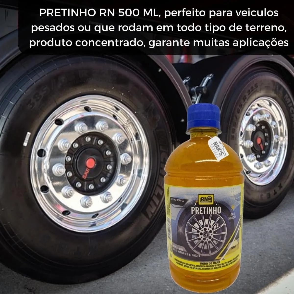 Pneu Pretinho Automotivo Concentrado 500ml Brilho Intenso Aspecto Molhado Alta Fixação IZEBLACK PRO