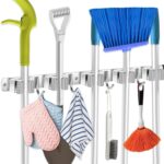 Suporte para Vassouras e Rodo de Parede Aço Inoxidável 9 Acessórios Organizador Premium IZEHOLD PRO