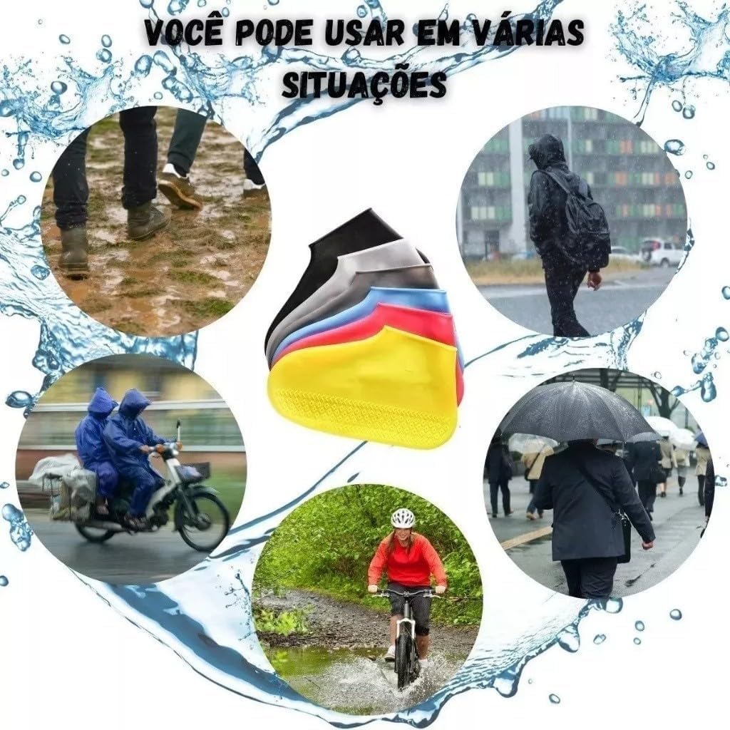 Capa Protetora de Sapato Silicone Impermeável Antiderrapante Dobrável Unissex Premium IZEWATER PRO