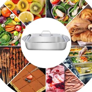 Assadeira de Inox com Tampa, Antiderrapante, Alta Temperatura, Premium IZEBAKE PRO Assadeira de Inox com Tampa, Antiderrapante, Alta Temperatura, Premium IZEBAKE PRO