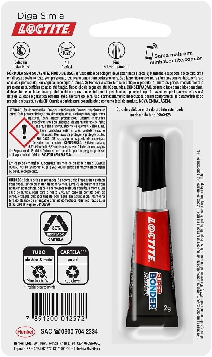 Loctite Super Bonder Power Gel Cola Instantânea Gel Transparente 2g Forte Flexível IZEGRIP PRO