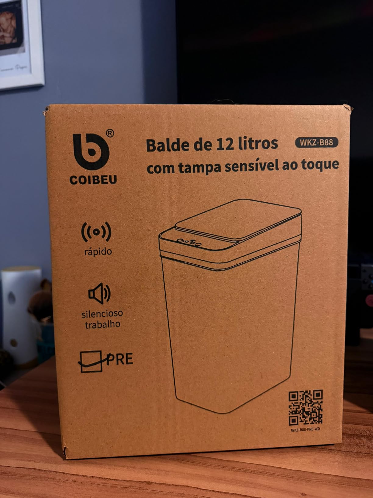 Lixeira Inteligente 12L Sensor Automático Infravermelho Branca Slim Silenciosa IZEHYGEN PRO photo review