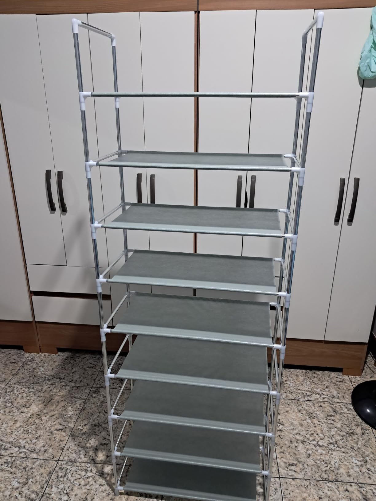 Sapateira Vertical Premium Aço Inox 9 Prateleiras 27 Pares Organizador Compacto IZESTYLE PRO photo review